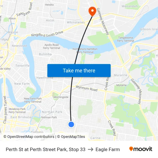 Perth St at Perth Street Park, Stop 33 to Eagle Farm map