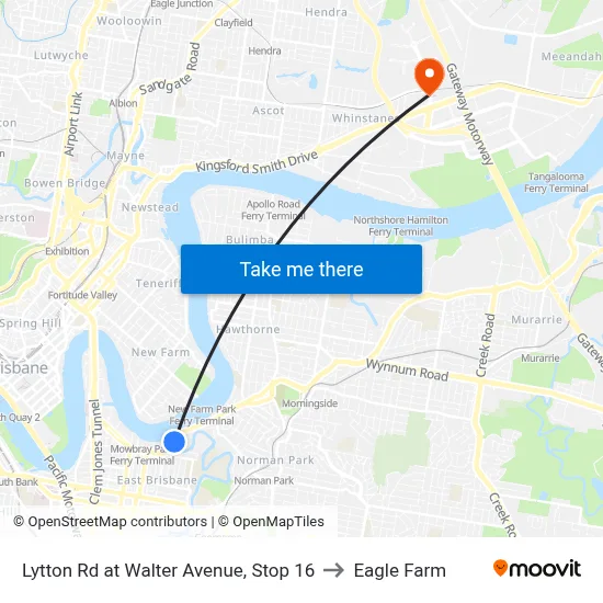 Lytton Rd at Walter Avenue, Stop 16 to Eagle Farm map