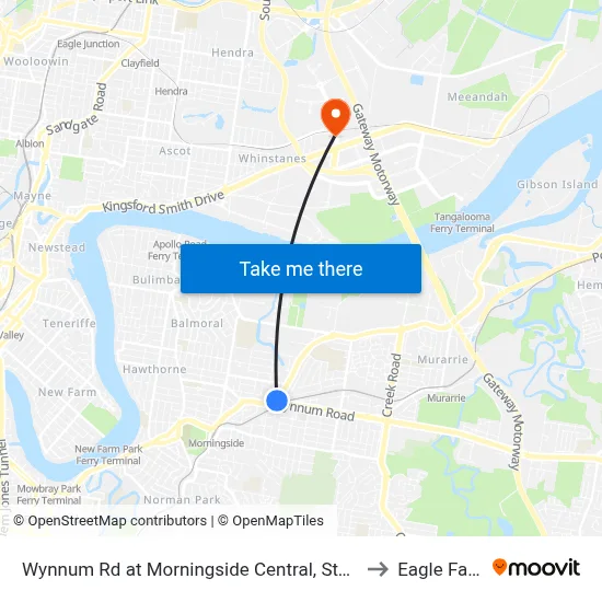 Wynnum Rd at Morningside Central, Stop 30 to Eagle Farm map