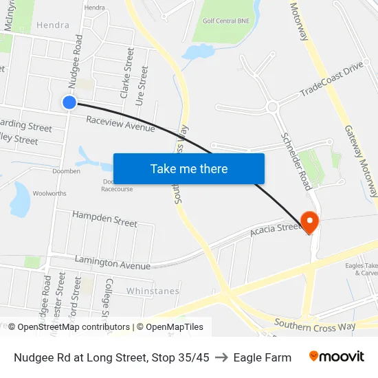 Nudgee Rd at Long Street, Stop 35/45 to Eagle Farm map
