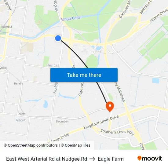 East West Arterial Rd at Nudgee Rd to Eagle Farm map
