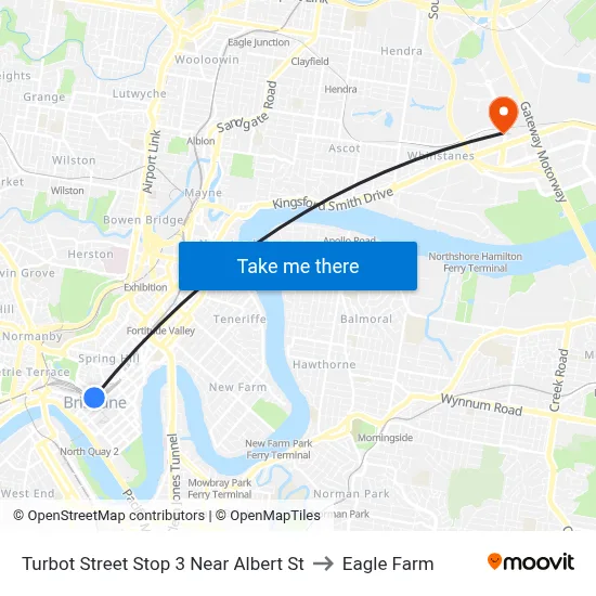 Turbot Street Stop 3 Near Albert St to Eagle Farm map