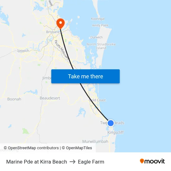 Marine Pde at Kirra Beach to Eagle Farm map