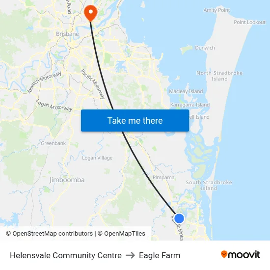 Helensvale Community Centre to Eagle Farm map