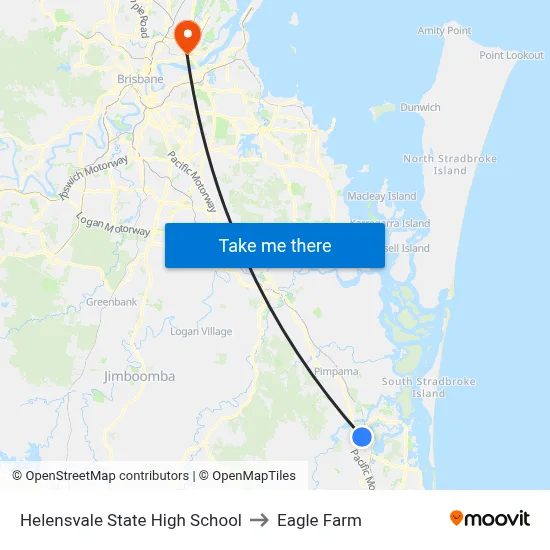 Helensvale State High School to Eagle Farm map