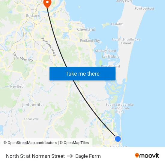 North St at Norman Street to Eagle Farm map