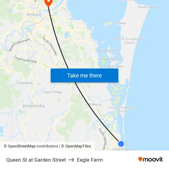 Queen St at Garden Street to Eagle Farm map