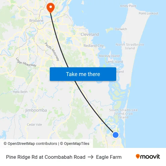 Pine Ridge Rd at Coombabah Road to Eagle Farm map