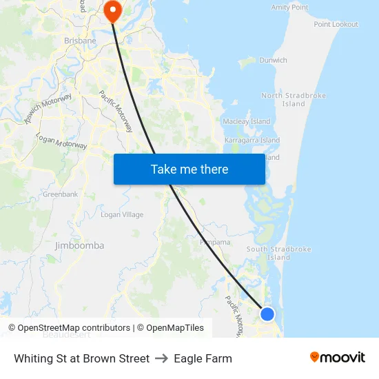 Whiting St at Brown Street to Eagle Farm map