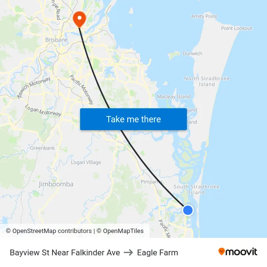 Bayview St Near Falkinder Ave to Eagle Farm map