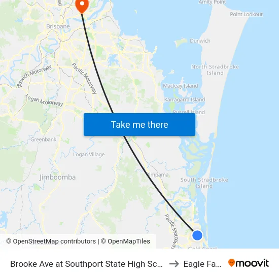 Brooke Ave at Southport State High School to Eagle Farm map