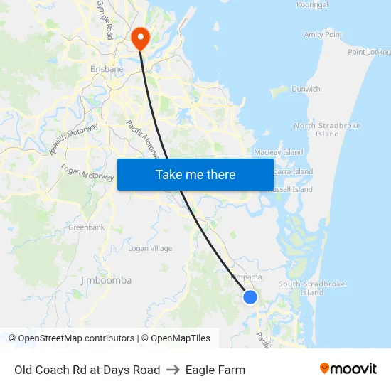 Old Coach Rd at Days Road to Eagle Farm map