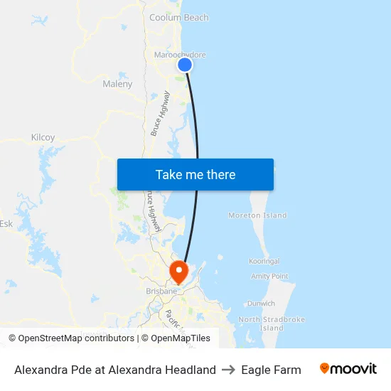 Alexandra Pde at Alexandra Headland to Eagle Farm map