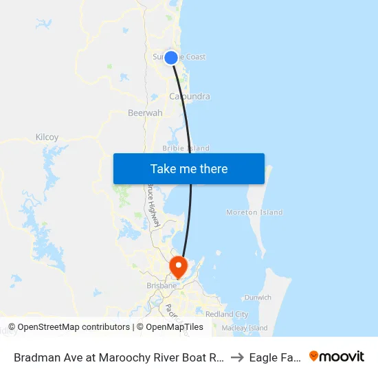 Bradman Ave at Maroochy River Boat Ramp to Eagle Farm map