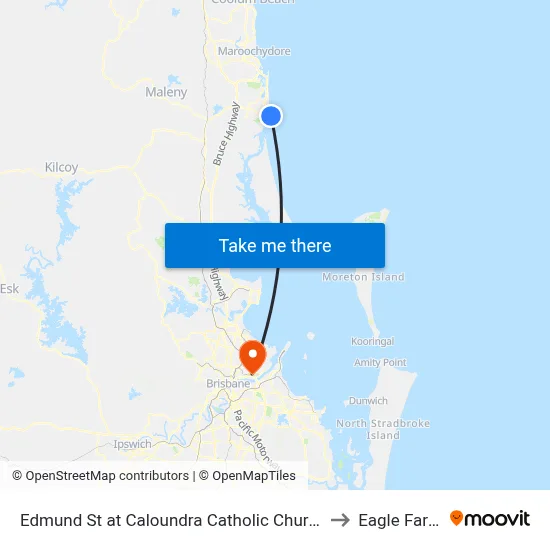Edmund St at Caloundra Catholic Church to Eagle Farm map