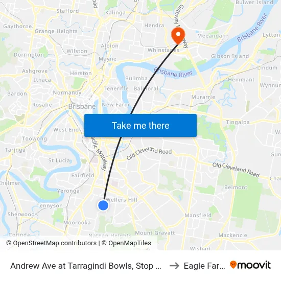 Andrew Ave at Tarragindi Bowls, Stop 38a to Eagle Farm map