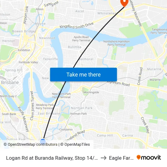 Logan Rd at Buranda Railway, Stop 14/16 to Eagle Farm map