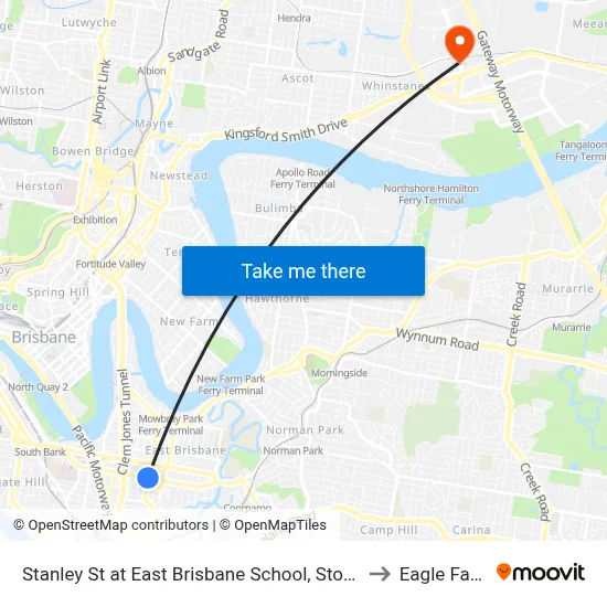 Stanley St at East Brisbane School, Stop 10 to Eagle Farm map
