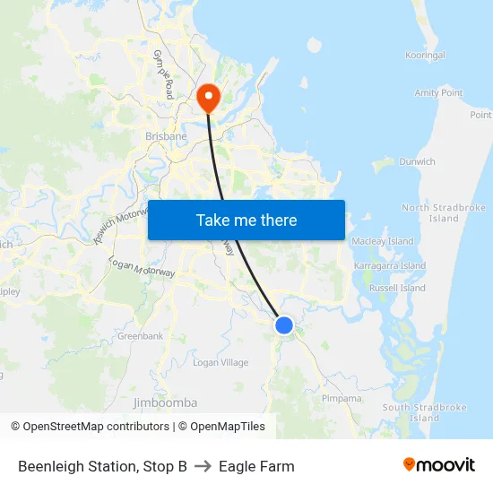 Beenleigh Station, Stop B to Eagle Farm map