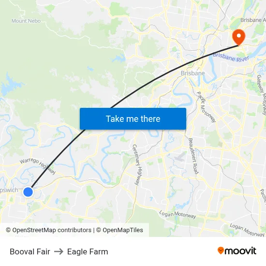 Booval Fair to Eagle Farm map