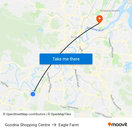 Goodna Shopping Centre to Eagle Farm map