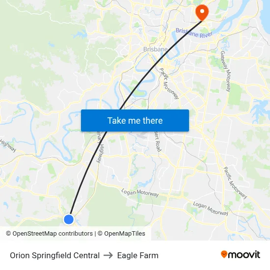 Orion Springfield Central to Eagle Farm map