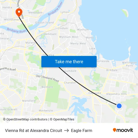 Vienna Rd at Alexandra Circuit to Eagle Farm map