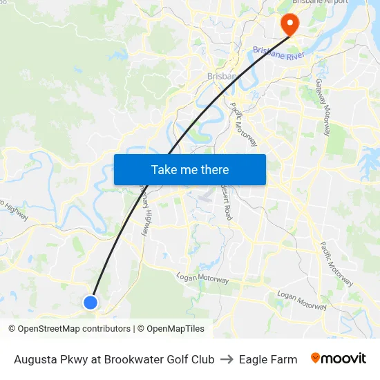 Augusta Pkwy at Brookwater Golf Club to Eagle Farm map