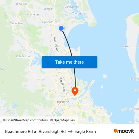 Beachmere Rd at Riversleigh Rd to Eagle Farm map