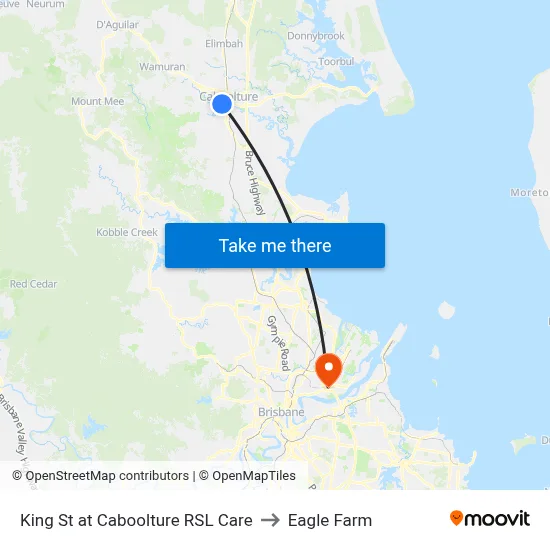 King St at Caboolture RSL Care to Eagle Farm map