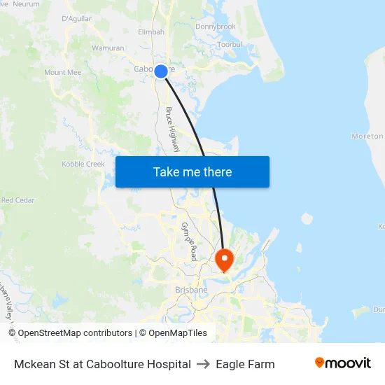 Mckean St at Caboolture Hospital to Eagle Farm map