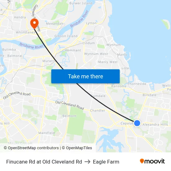 Finucane Rd at Old Cleveland Rd to Eagle Farm map