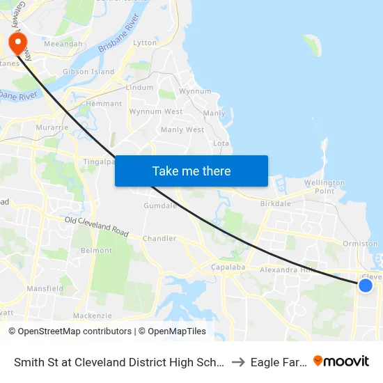 Smith St at Cleveland District High School to Eagle Farm map
