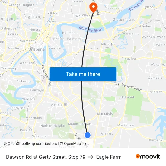 Dawson Rd at Gerty Street, Stop 79 to Eagle Farm map