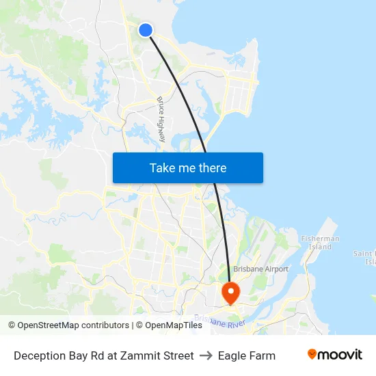 Deception Bay Rd at Zammit Street to Eagle Farm map