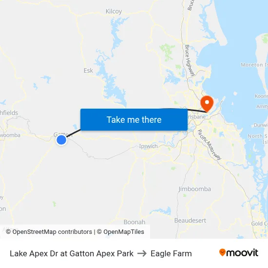 Lake Apex Dr at Gatton Apex Park to Eagle Farm map
