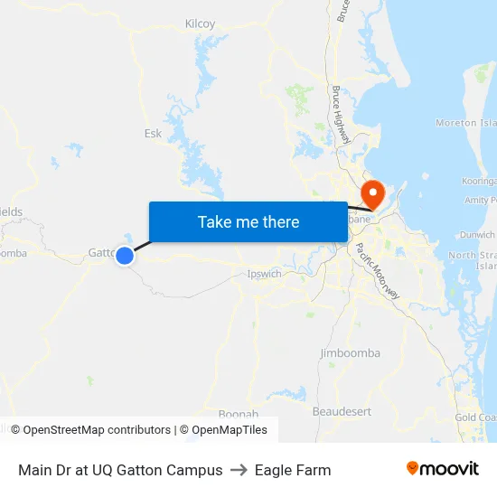 Main Dr at UQ Gatton Campus to Eagle Farm map