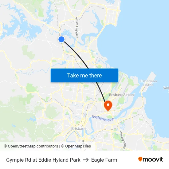 Gympie Rd at Eddie Hyland Park to Eagle Farm map