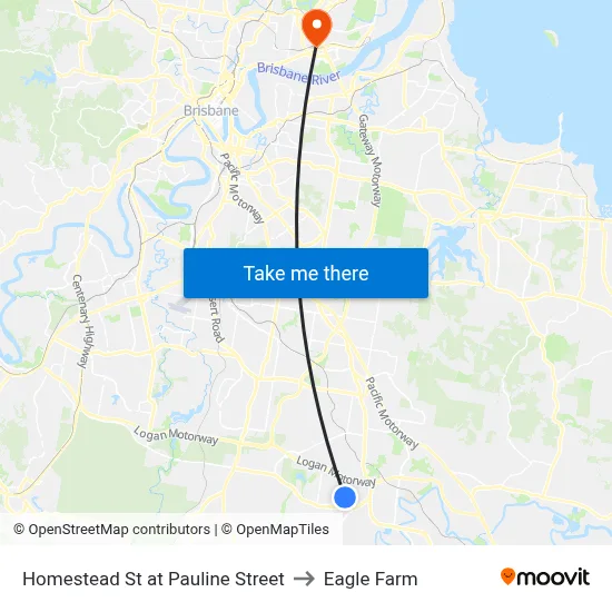 Homestead St at Pauline Street to Eagle Farm map
