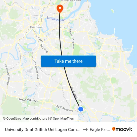 University Dr at Griffith Uni Logan Campus to Eagle Farm map