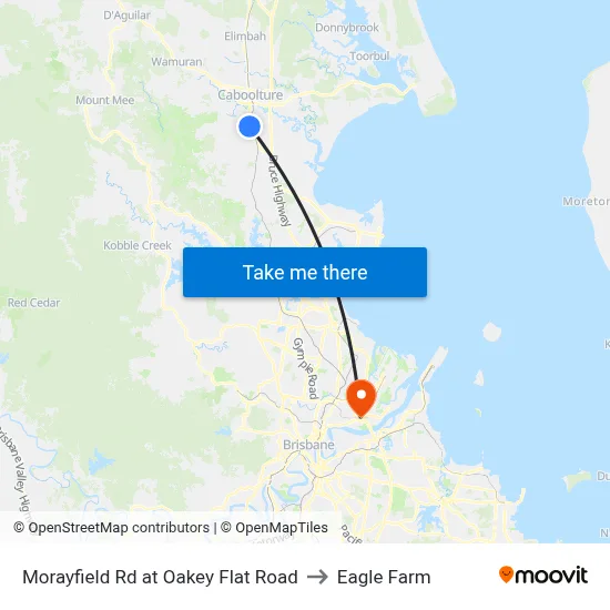 Morayfield Rd at Oakey Flat Road to Eagle Farm map