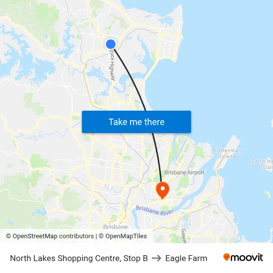 North Lakes Shopping Centre, Stop B to Eagle Farm map