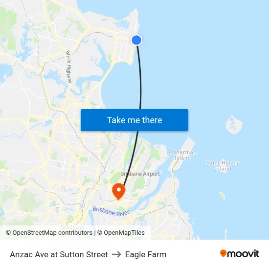 Anzac Ave at Sutton Street to Eagle Farm map