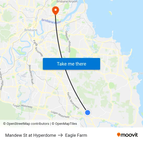Mandew St at Hyperdome to Eagle Farm map