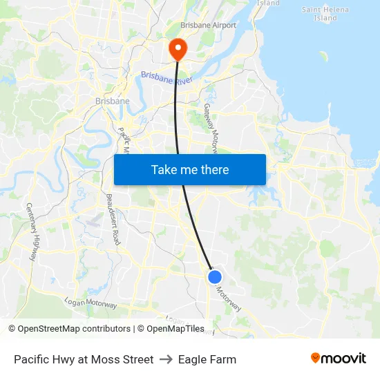Pacific Hwy at Moss Street to Eagle Farm map