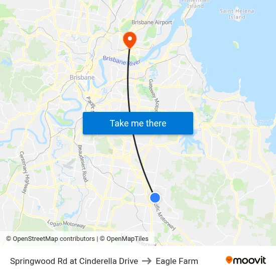 Springwood Rd at Cinderella Drive to Eagle Farm map