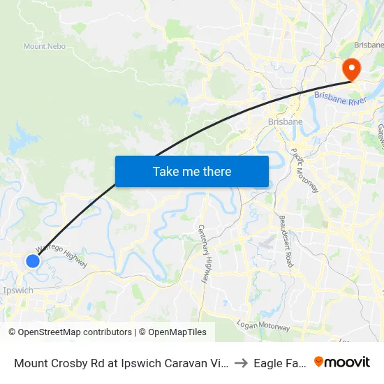 Mount Crosby Rd at Ipswich Caravan Village to Eagle Farm map