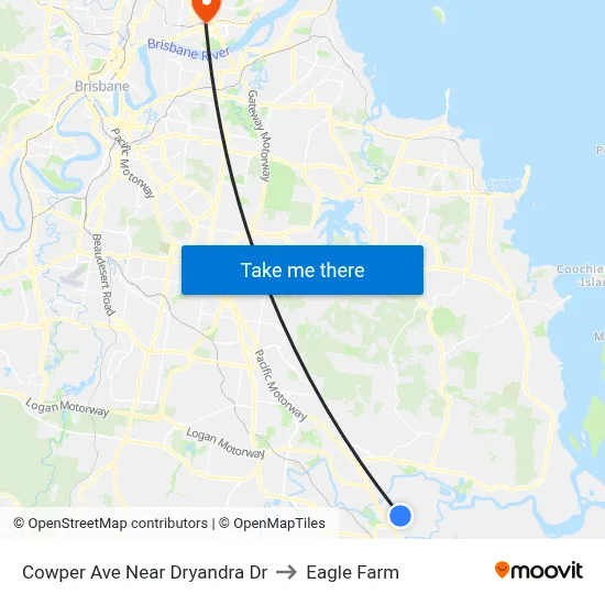 Cowper Ave Near Dryandra Dr to Eagle Farm map