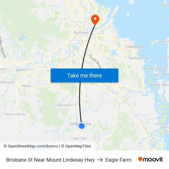 Brisbane St Near Mount Lindesay Hwy to Eagle Farm map