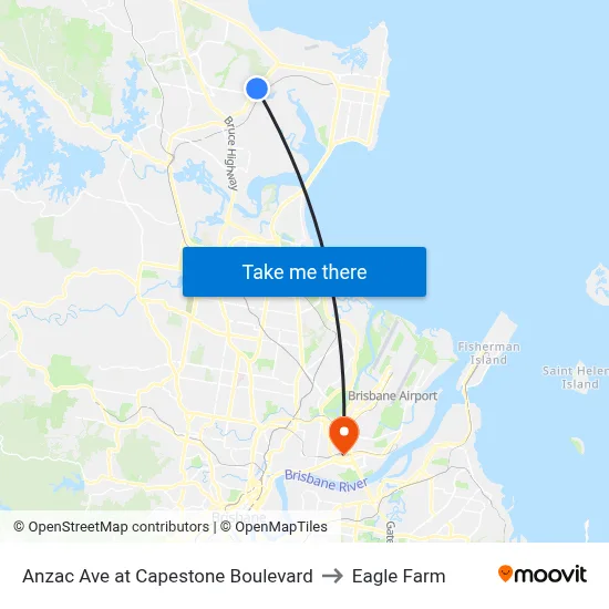 Anzac Ave at Capestone Boulevard to Eagle Farm map